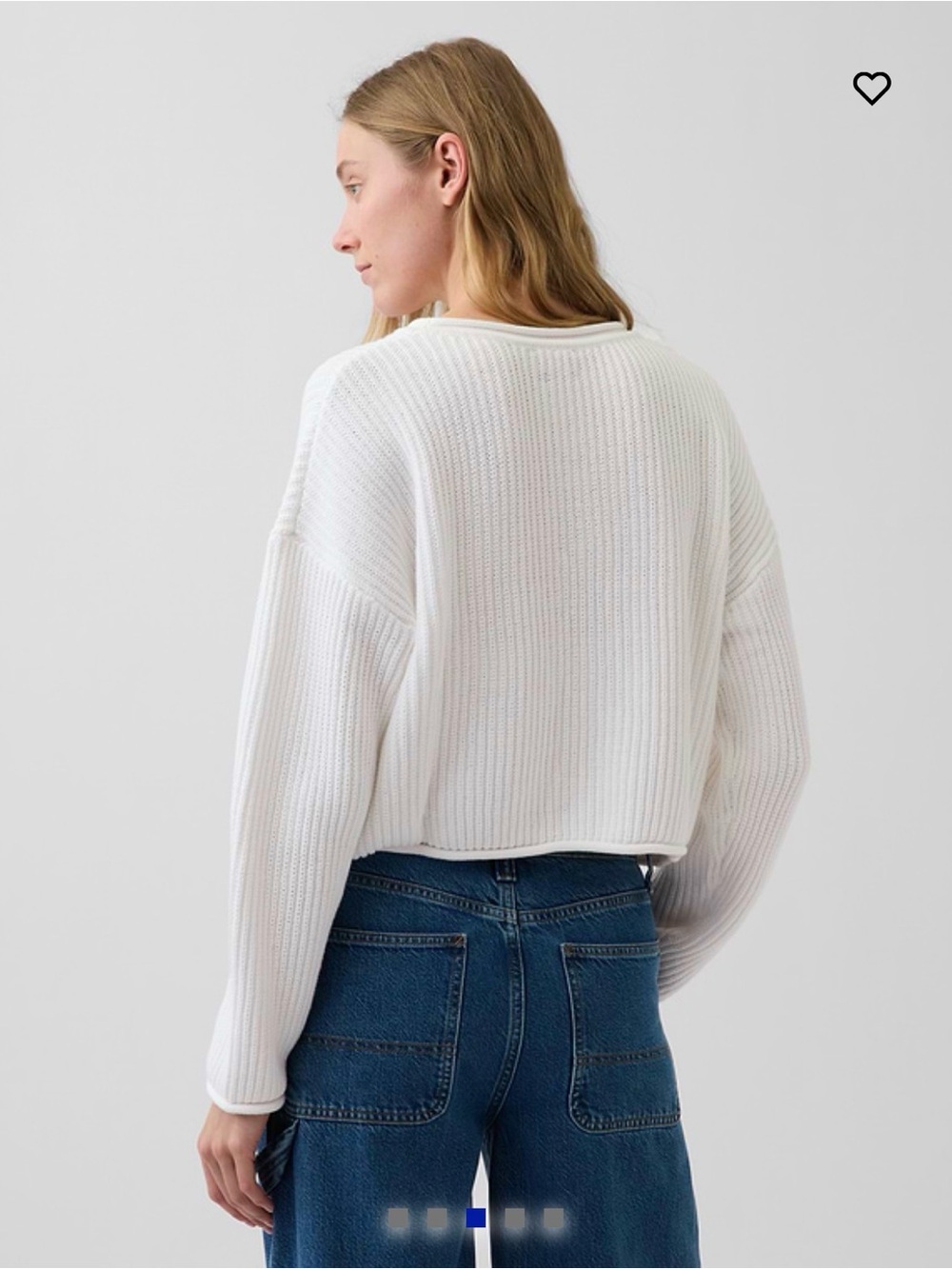 GAP 100% Cotton Oversized Americana Crop Sweater Size Medium Tall - Picture 6 of 8